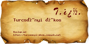Turcsányi Ákos névjegykártya